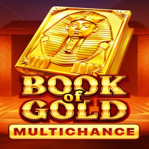 Book of Gold Multichance slot logo by Playson at Spinstein Casino